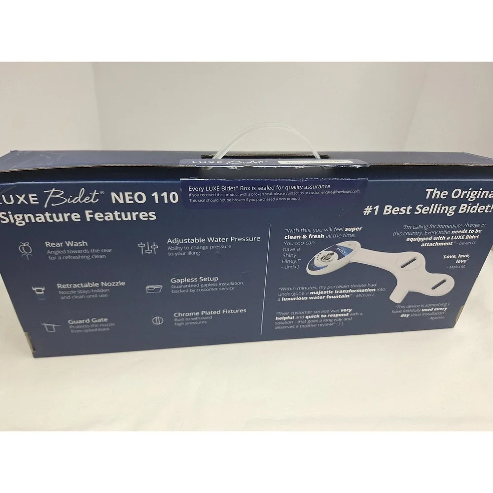 LUXE Bidet NEO 110 Blue Non-Electric Bidet Toilet Attachment Retractable Nozzle